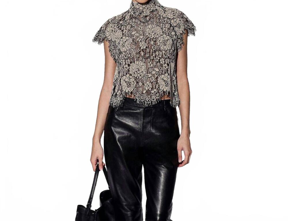 NEW WALTER BAKER dalton lace top in ivory black